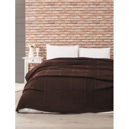 Плед-покрывало вязаное Belizza 220*240 Brown