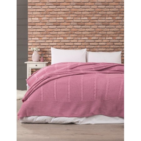Плед-покрывало вязаное Belizza 220*240 Pink