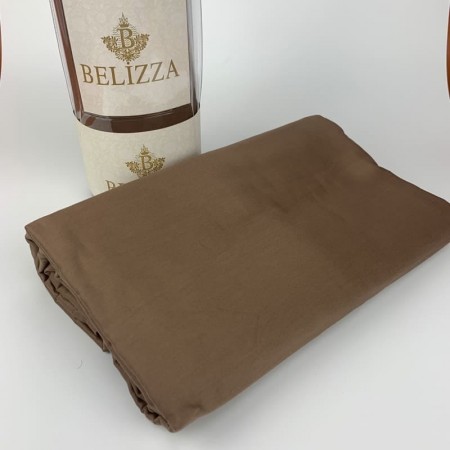 Простынь сатин-страйп 240*260 Belizza Chocolate