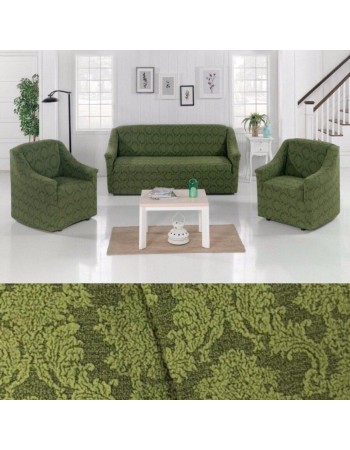 Набор чехлов на комплект диван и 2 кресла NT (зелёный)