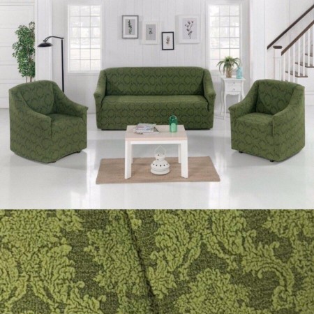 Набор чехлов на комплект диван и 2 кресла NT (зелёный)