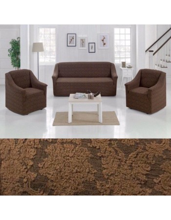 Набор чехлов на комплект диван и 2 кресла NT (шоколад)