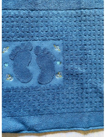 Полотенце для ног с вышивкой  AE Cotton Area 50*70 Dark Blue