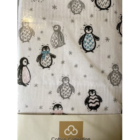 Комплект простынь на резинке с 2 наволочками 50*70 Cotton Collection Penguin