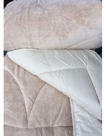 Двустороннее теплое одеяло покрывало Evibu Bej 155*215