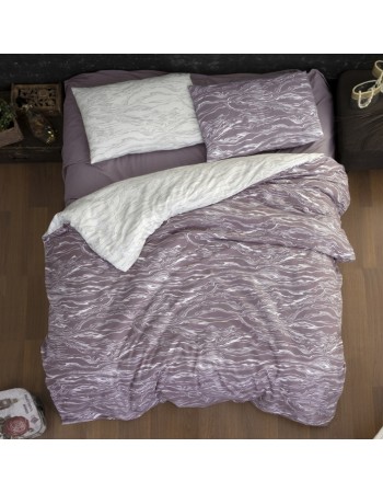 Байковое постельное белье First Choice Larnell lilac, размер евро