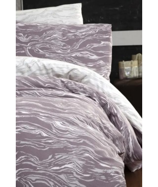 Байковое постельное белье First Choice Larnell lilac, размер евро