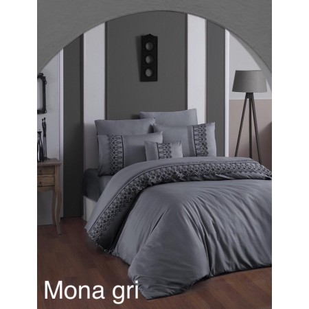 Постельное белье First Choice VIP Satin Moonlight евро Mona Gri