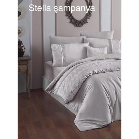 Постельное белье First Choice VIP Satin Moonlight евро Stella Sampanya