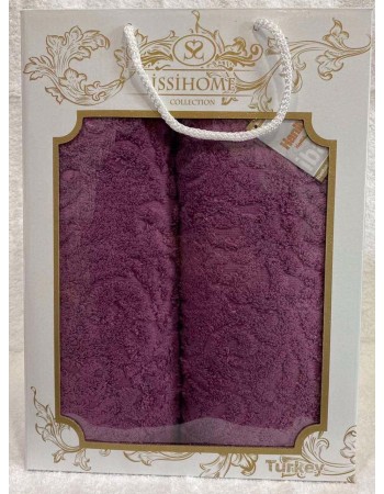 Комплект полотенец Лицевое + Банное Issi Home Purple pattern