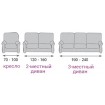 Набор чехлов на трёхместный диван и 2 кресла Karna MILANO (антрацит)