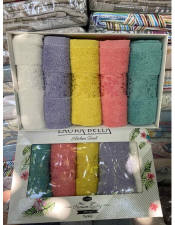 Набор кухонных махровых полотенец Laura Bella 5 шт. 30*50 Flowers