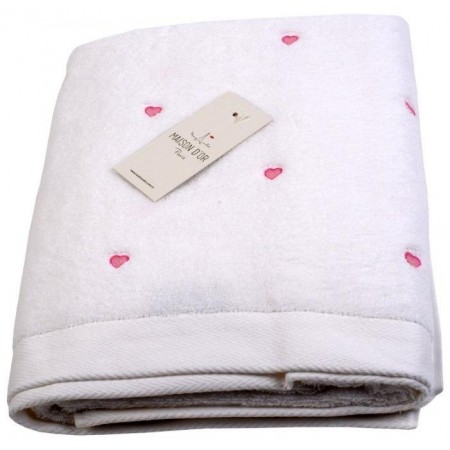 Полотенце Maison D'or Love Towel 85*150 (розовое сердце)