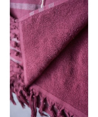 Полотенце с бахромой 100x200 Violetta Maison D'or (Бордовый)