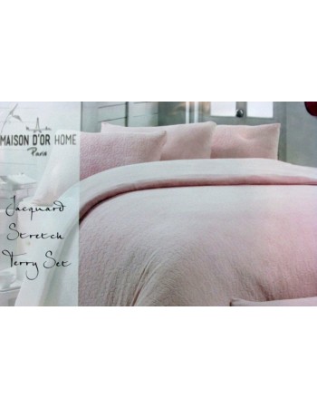 Махровое постельное белье Maison D`or Jakard 200x220см, розовый