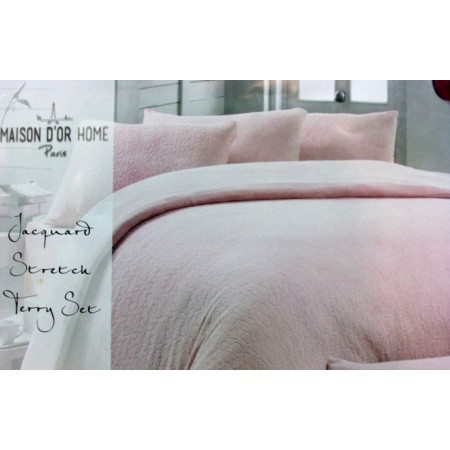 Махровое постельное белье Maison D`or Jakard 200x220см, розовый
