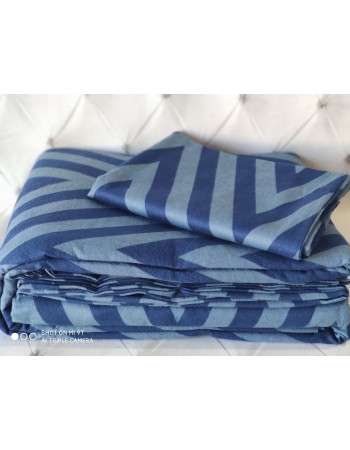 Байковое постельное белье Mavi Home евро Blue