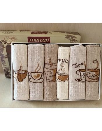 Набор вафельных полотенец Mercan Hot Drinks 45*65 6 шт