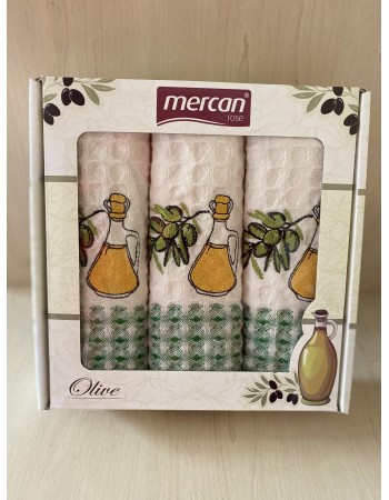 Набор вафельных полотенец Mercan Olive Oil Waffle 50*70 3 шт