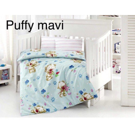 Детское постельное бельё в кроватку 100*150, Puffy mavi