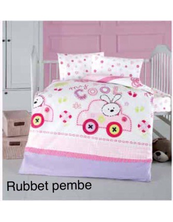 Детское постельное бельё в кроватку 100*150, Rubbet pembe