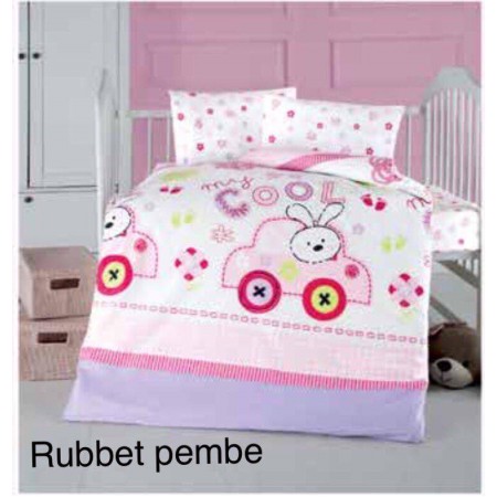 Детское постельное бельё в кроватку 100*150, Rubbet pembe