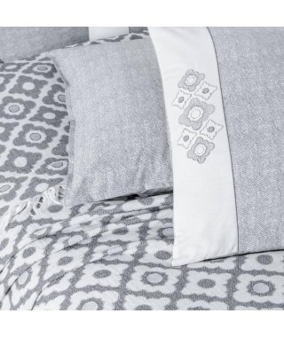 Набор постельного белья с покрывалом Sarev Серый Ромб