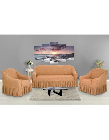 Чехол жаккардовый на диван и два кресла с юбочкой Venera