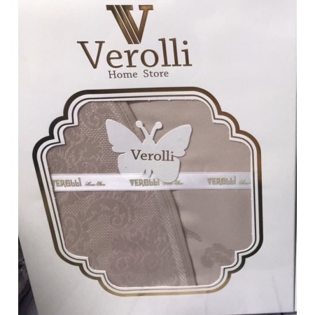 Тефлоновая тканевая скатерть на круглый стол Verolli Home Store 160 Cream