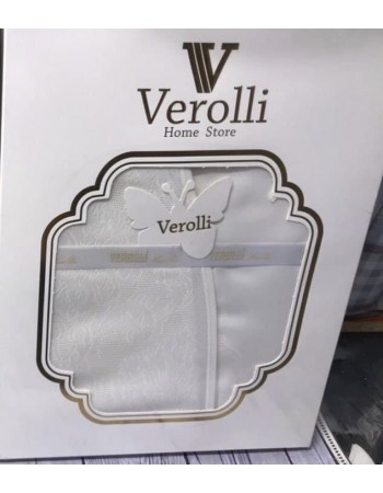 Тефлоновая тканевая скатерть на круглый стол Verolli Home Store 160 White